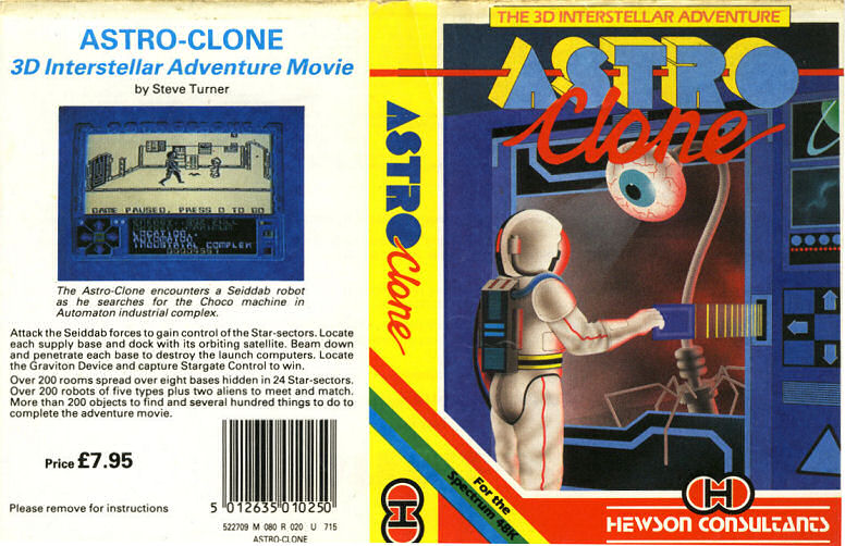 Astroclone box art for ZX Spectrum